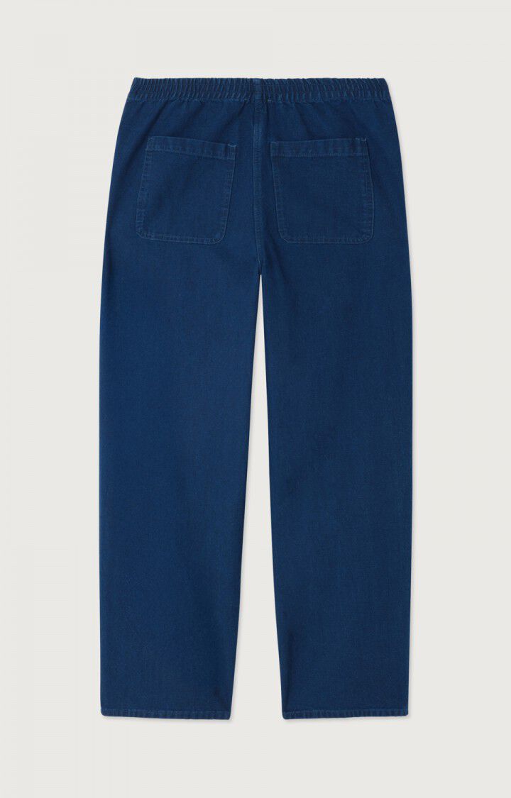 Women Workwear Pants Raw Denim Canvas Fabric - Raw-Blue