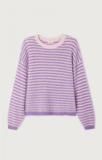 Pullover Nen18c Violette-Raye-Bouton