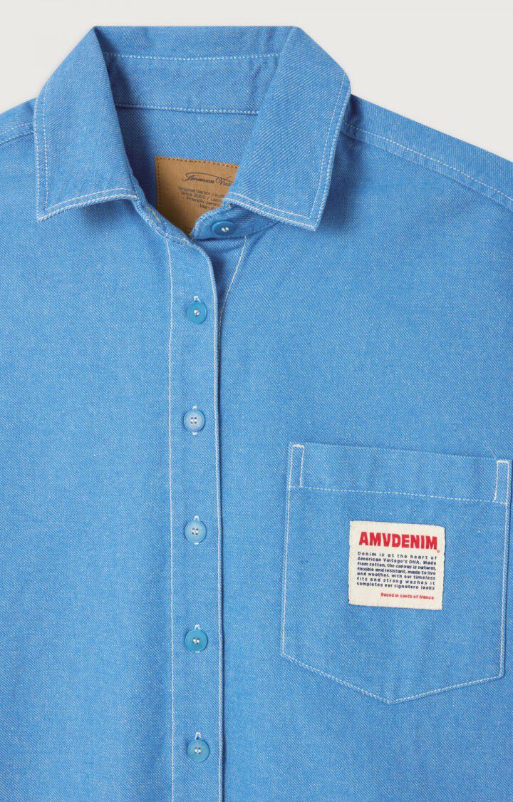 Women's Gilet 100 Percent Cotton Poplin - Waterfall Blue Watterfall