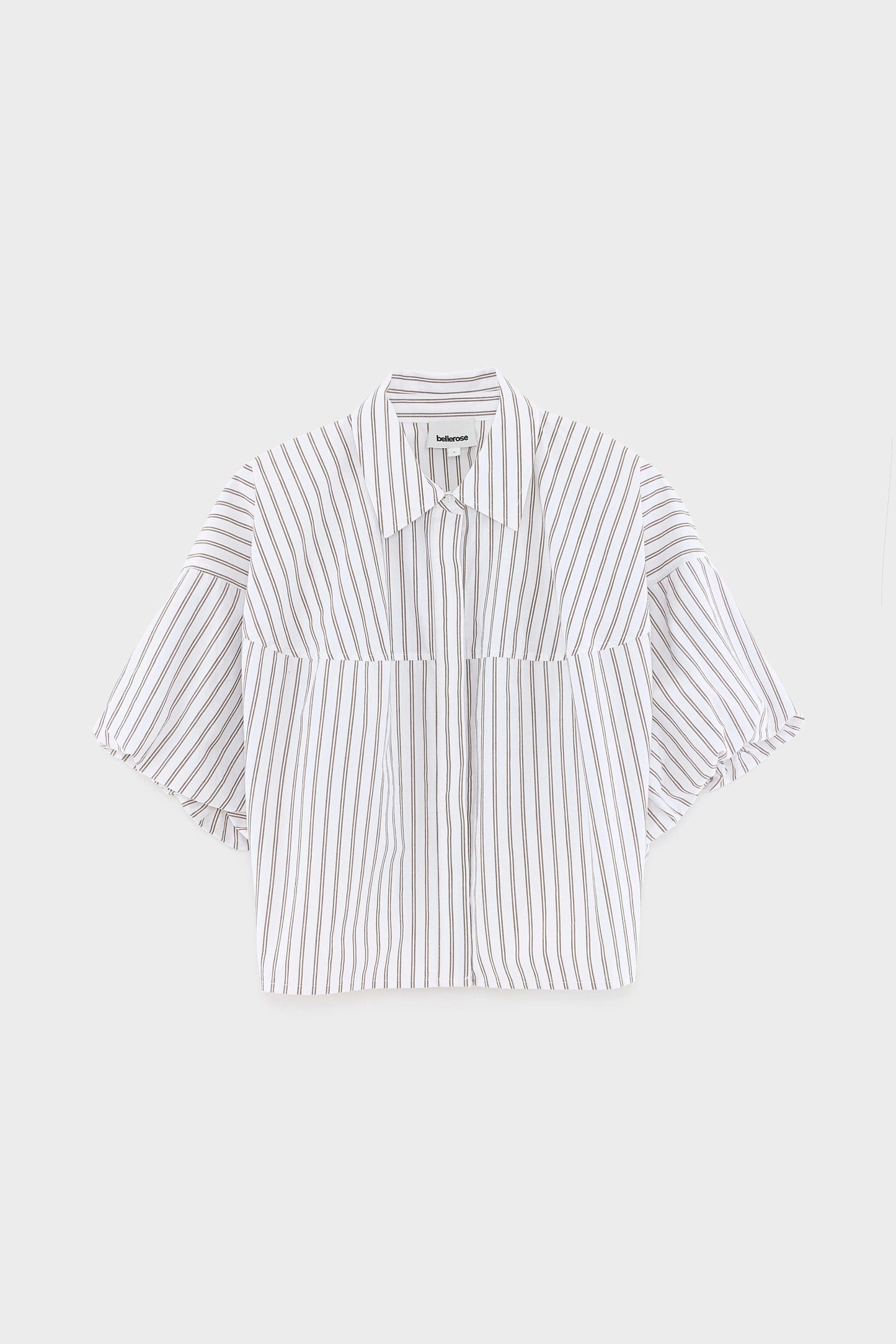 Women Button-Down Blouse 100% Cotton Poplin - White Stripe-A