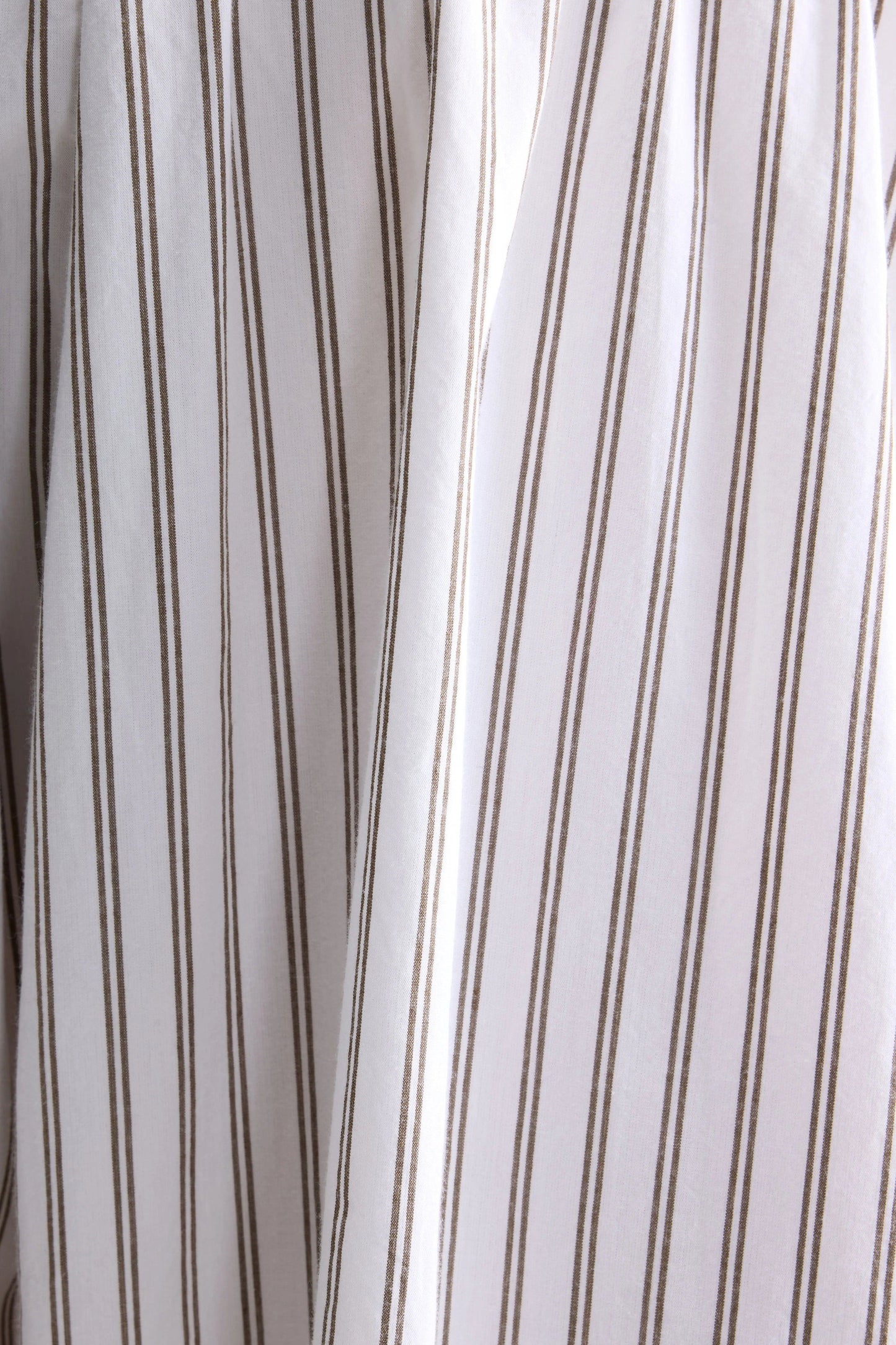 Women's Skirt Cotton-Blend - Khaki Stripe Pattern Stripe-A