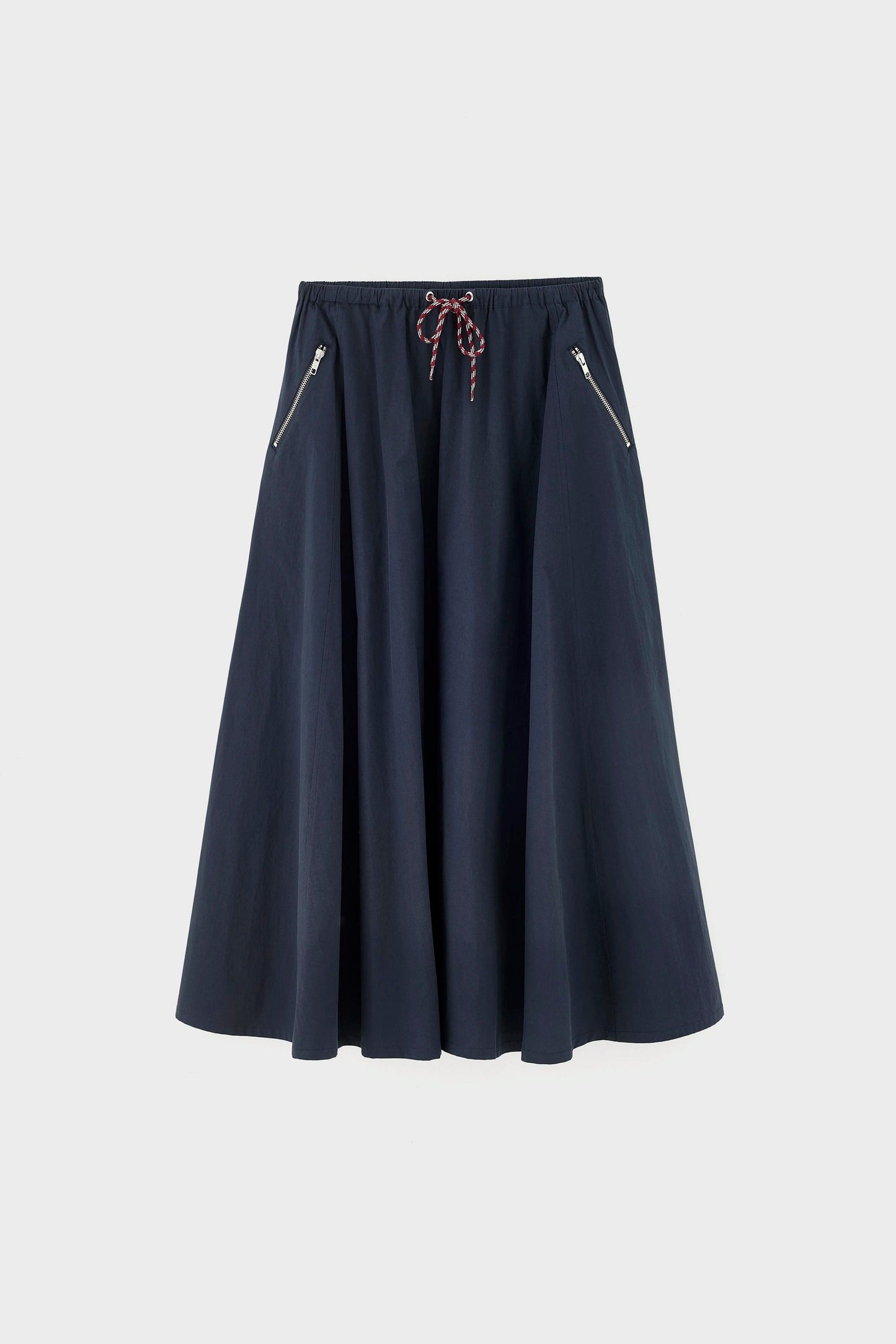 Women's A-Line Midi Relaxed Skirt Cotton Poplin - Navy Captain
