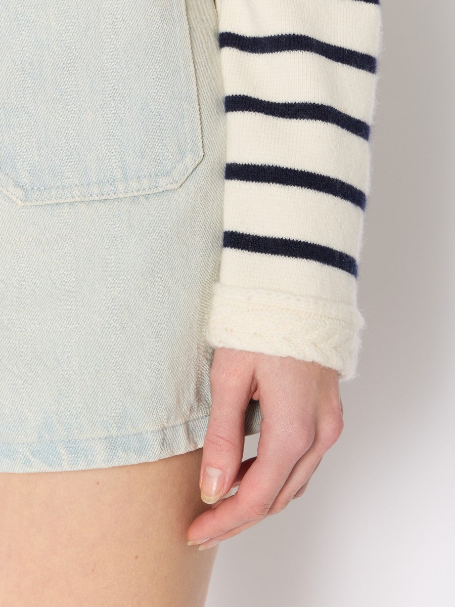 Cardigan 20mgloria Offwhite-navy-Stripe