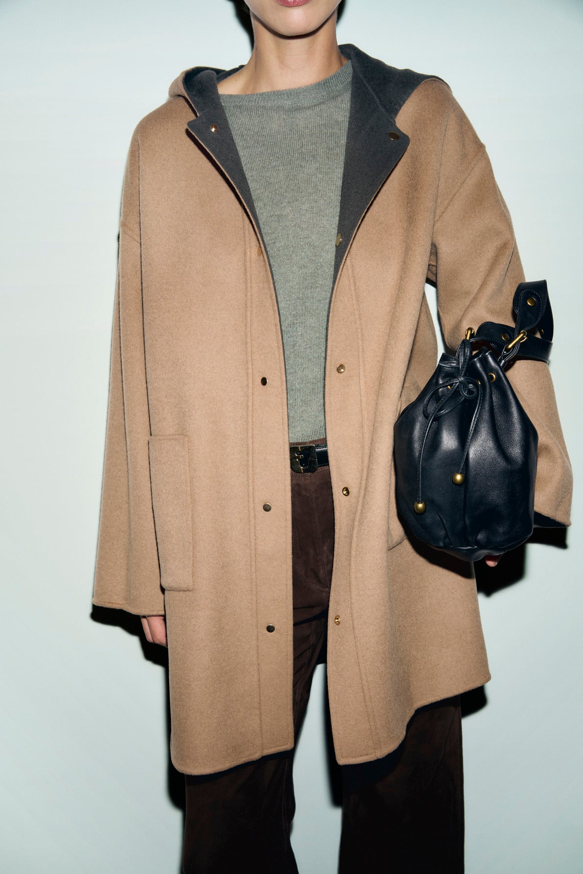 Gerard Darel | Reversible Hooded Wool Coat - Khaki-Green