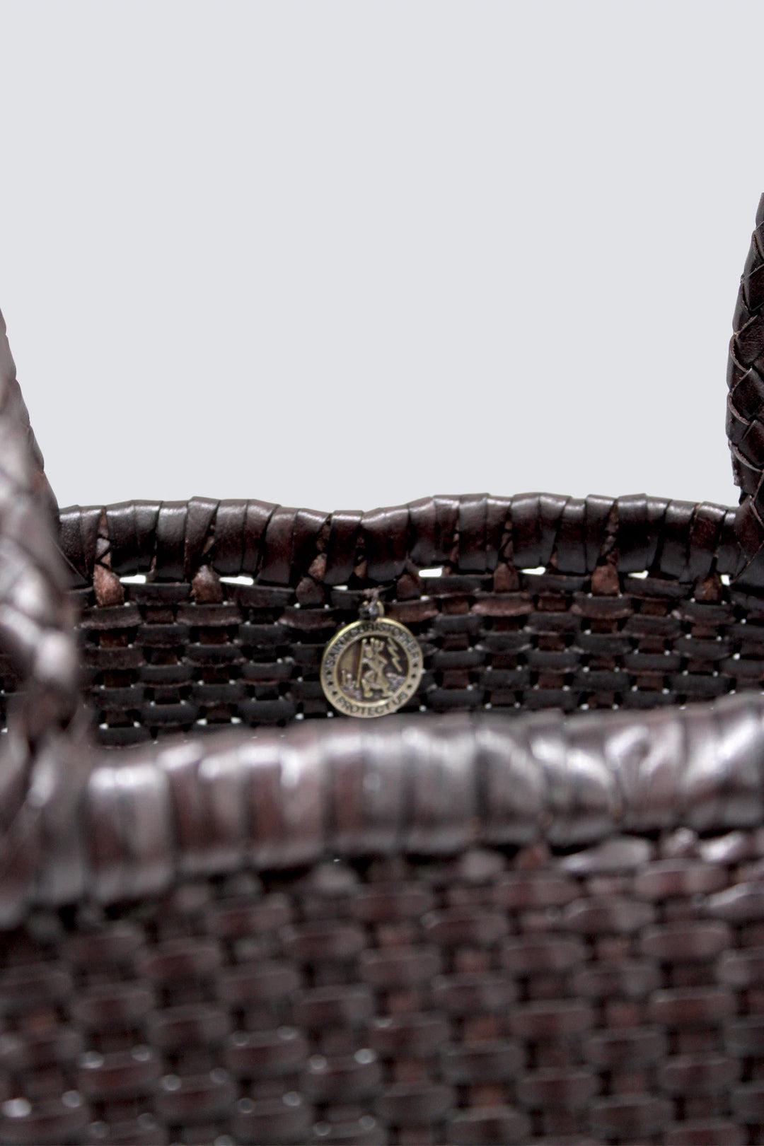 Tote Bag B Weave Small Dark-Brown