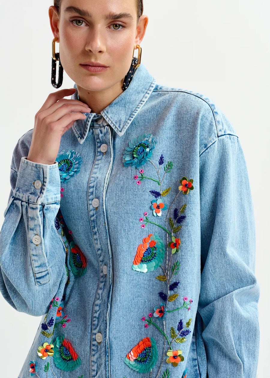 Denim Shirt Icksonvi Icksonville Combo1-Navy