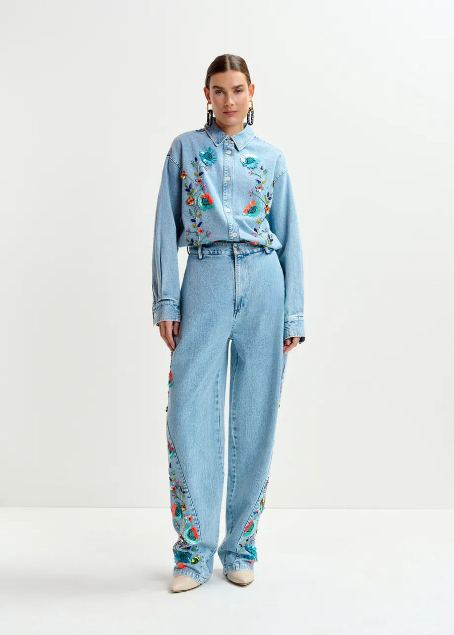 Denim Shirt Icksonvi Icksonville Combo1-Navy