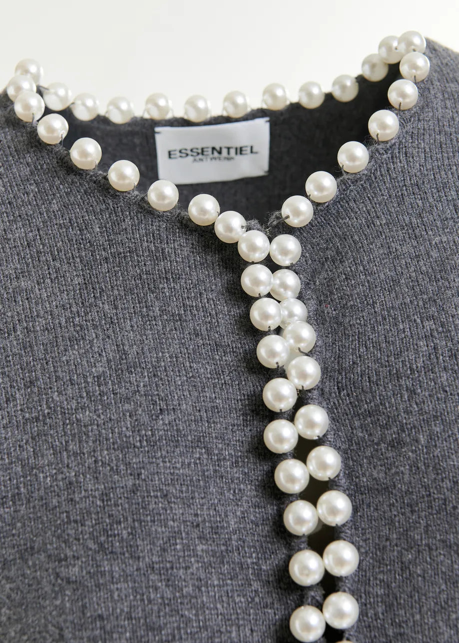 ESSENTIEL ANTWERP | Cardigan Ideas - Pearl-Embellished Knit Shadow