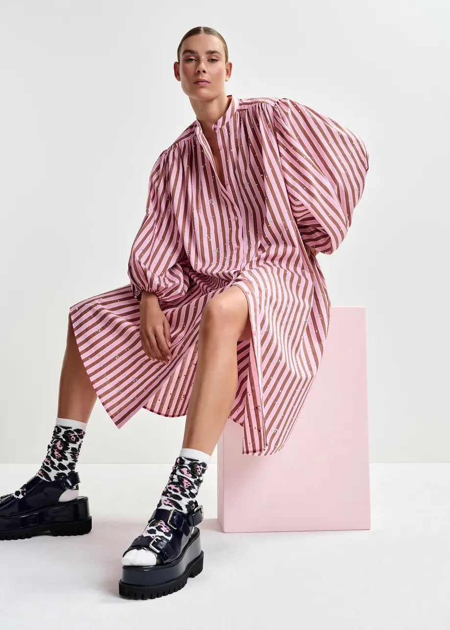 Women's Dress 100 Percent Cotton Poplin - Young-Rose