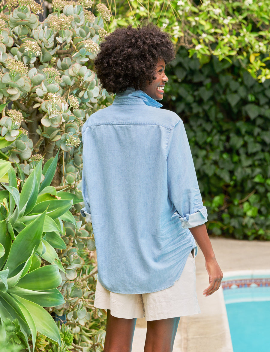 Denim Shirt E Eileen Famous De Classic-Blue-Wash