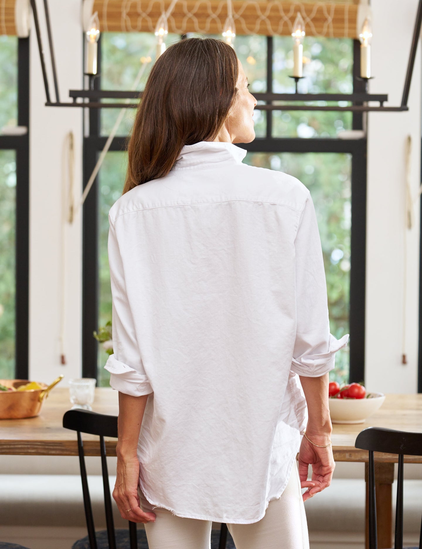 Denim Shirt E Eileen Famous De White-Tattered-Wash