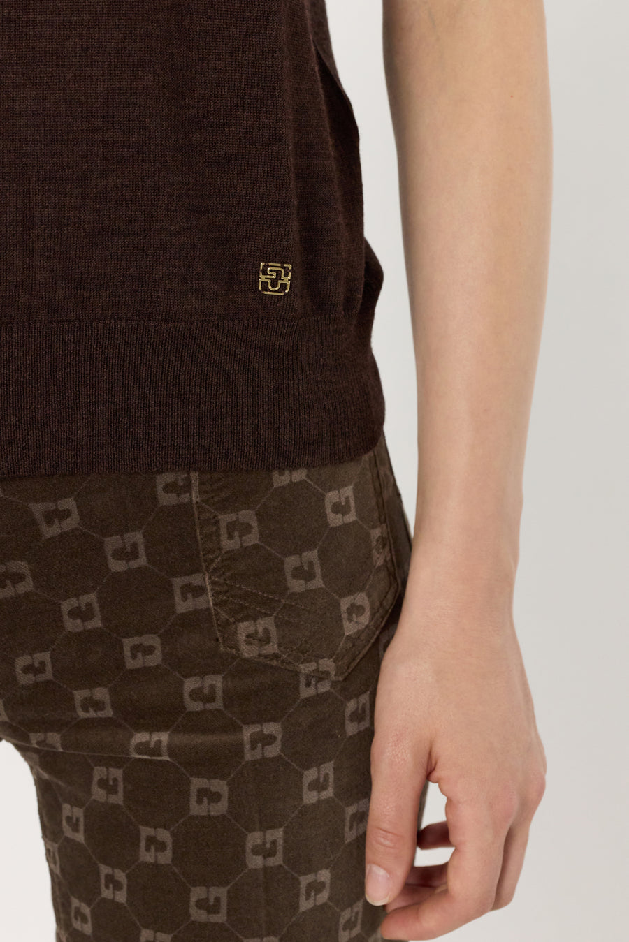 Pullover/vest Elsa Dcu02c222 Brown