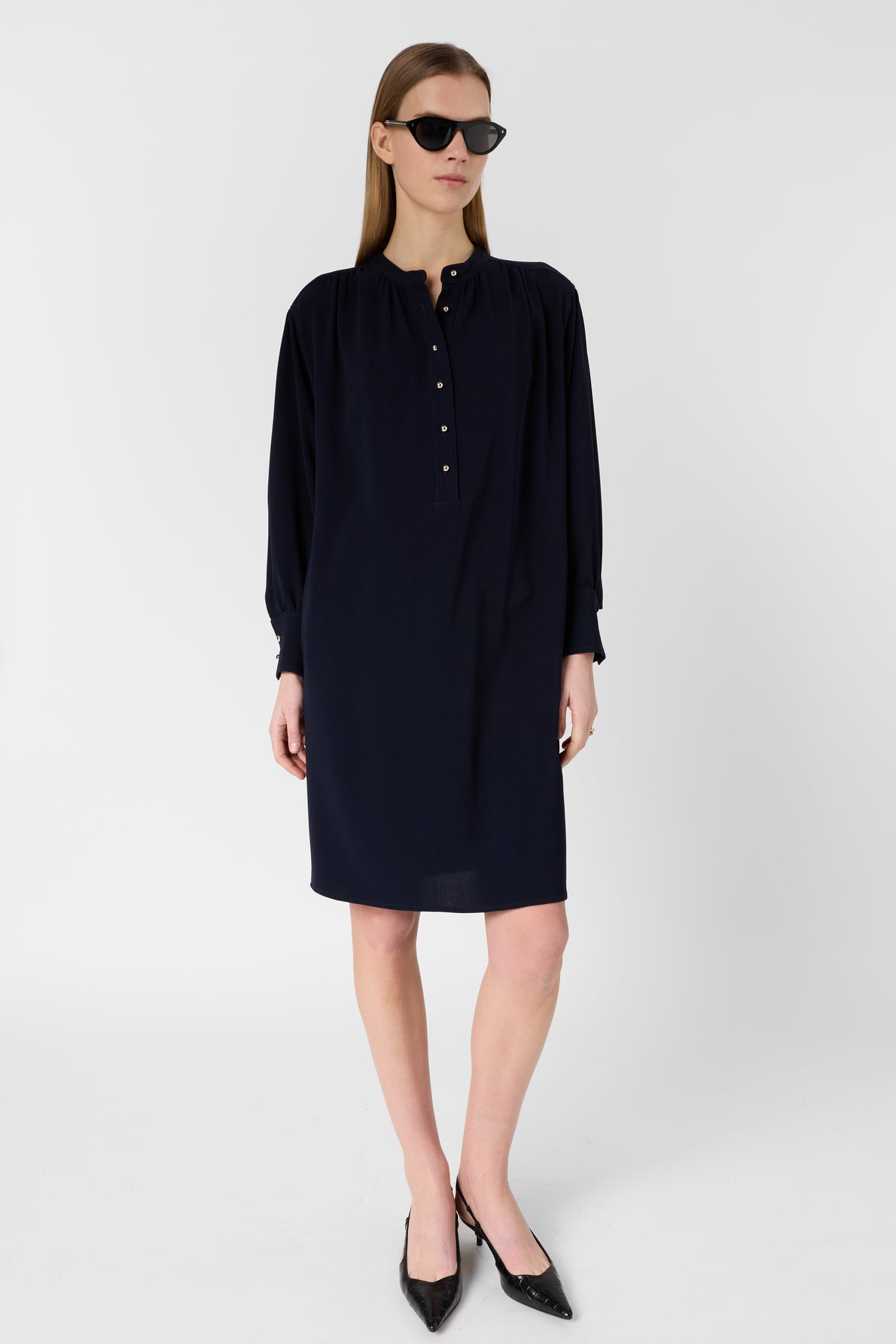 Women's Short Dress 100 Percent Lightweight Microfiber - Navy