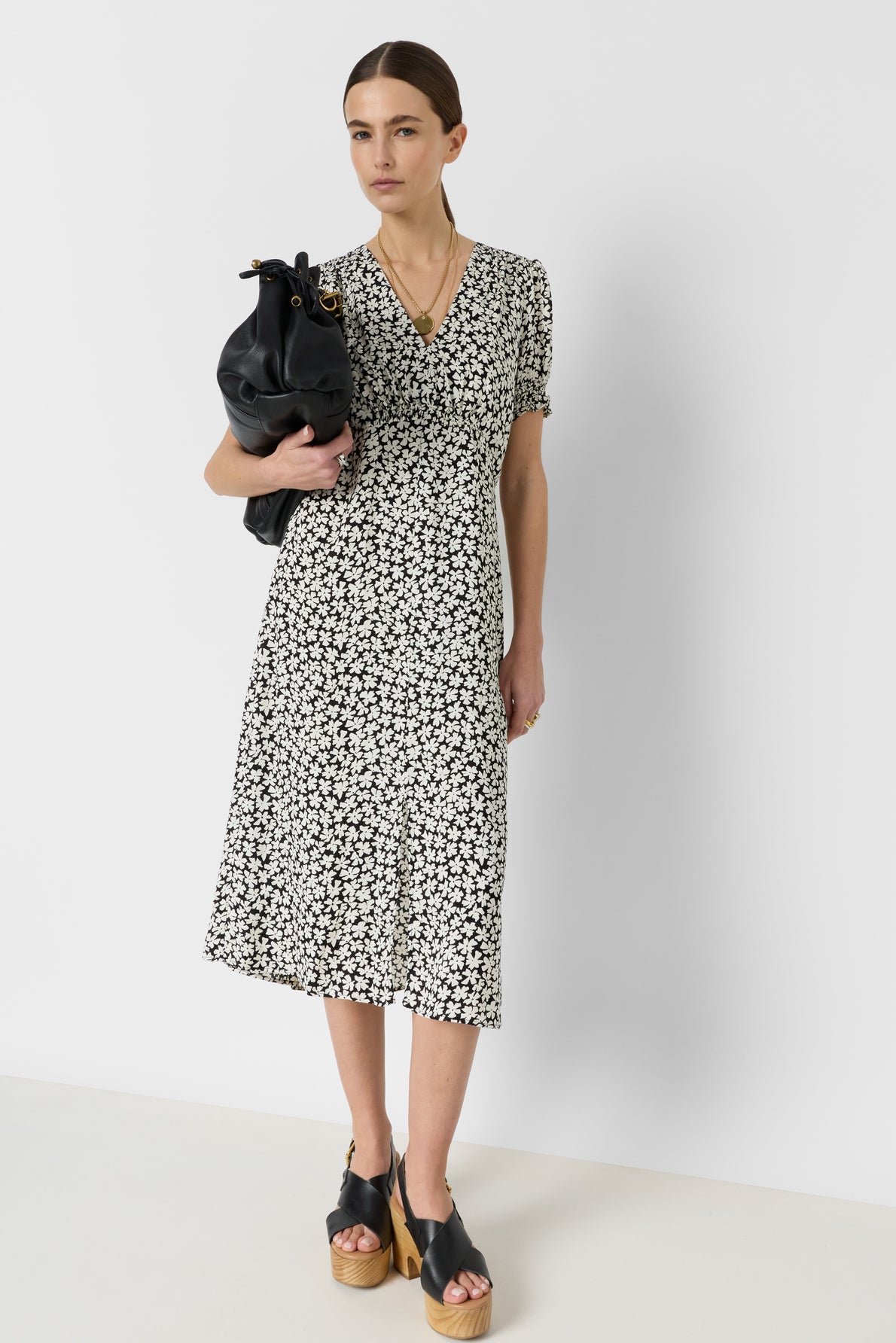 Women Dress 100 Percent Pure Cotton Poplin - Black