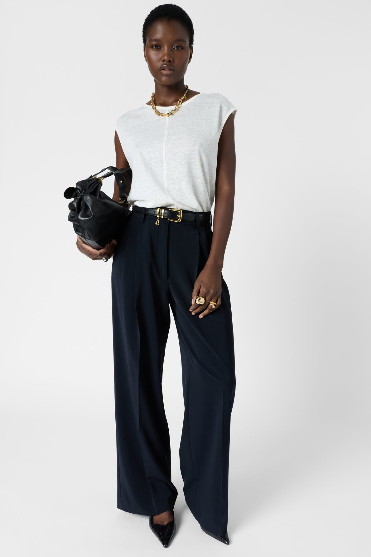 Women's Linen Sleeveless Tank Top for Summer 100% Linen - White