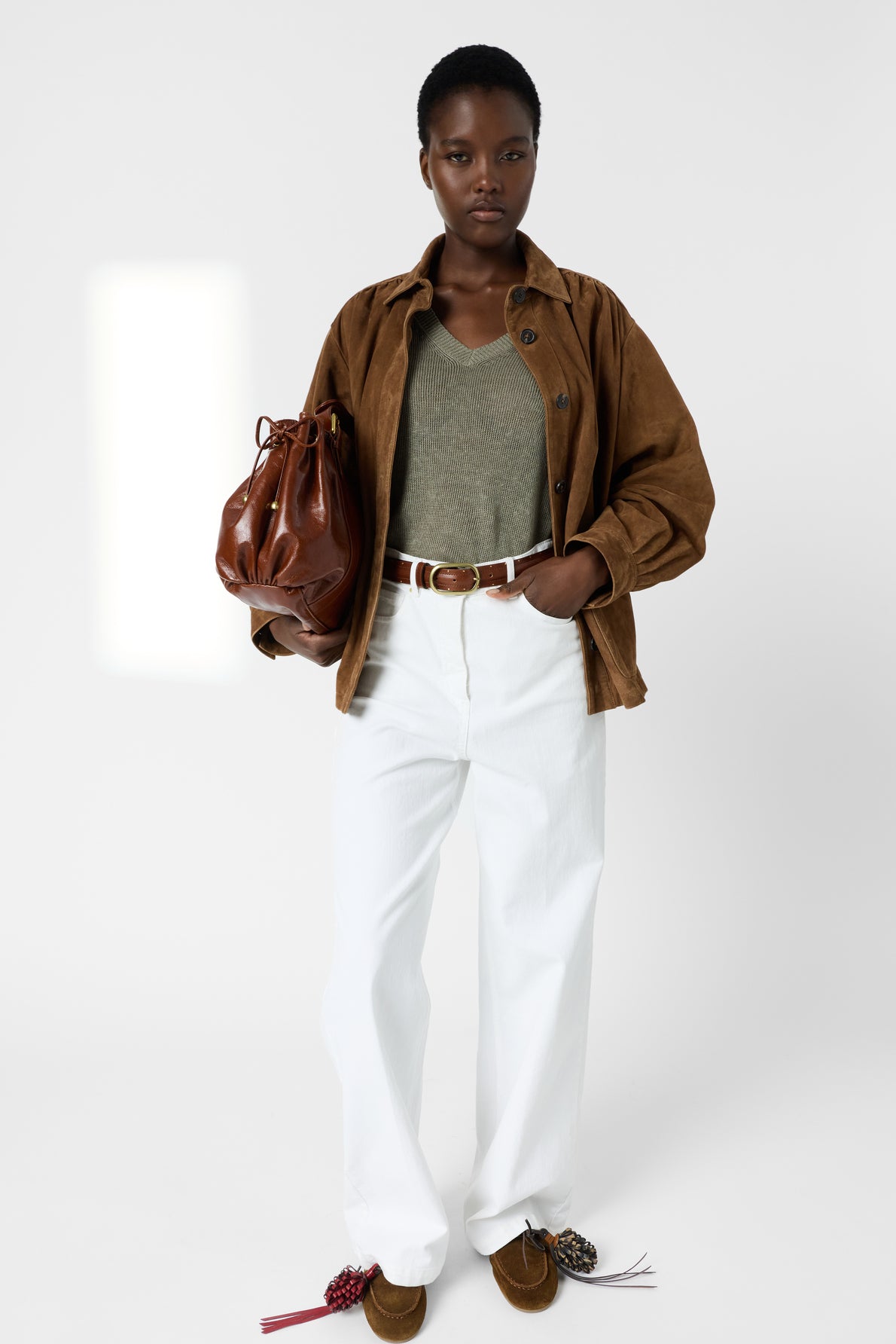 Women's Oversized Pullover Vest 100% Linen - Green