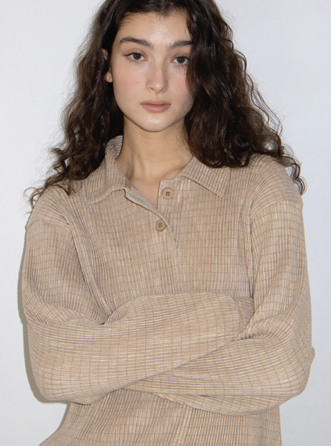 Knit Pleated Vest Gd236 Light-Grey