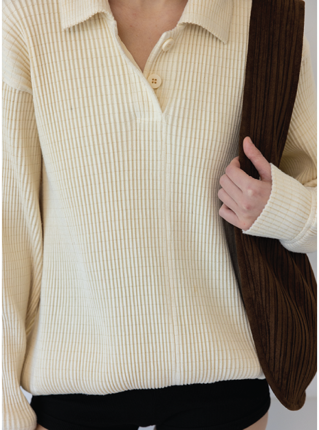 Knit Pleated Vest Gd236 Light-Grey