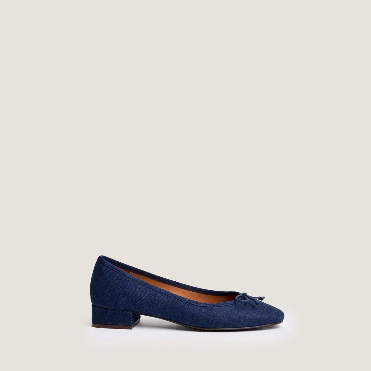 Women's Ballet Flats Lightweight Denim - Dark Blue Bleu-Fonce