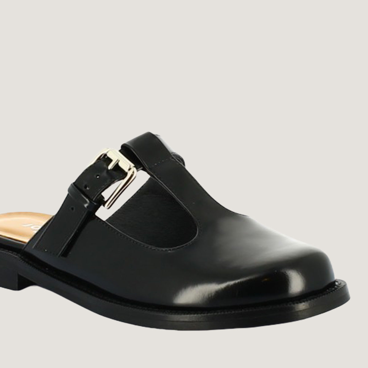 Mules Darelle Cuir Glace Noir