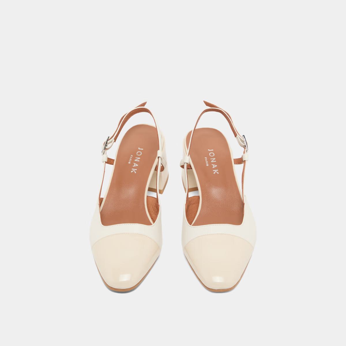 Salomes/babies Dhapopy Vernis/cuir Ecru-ecru