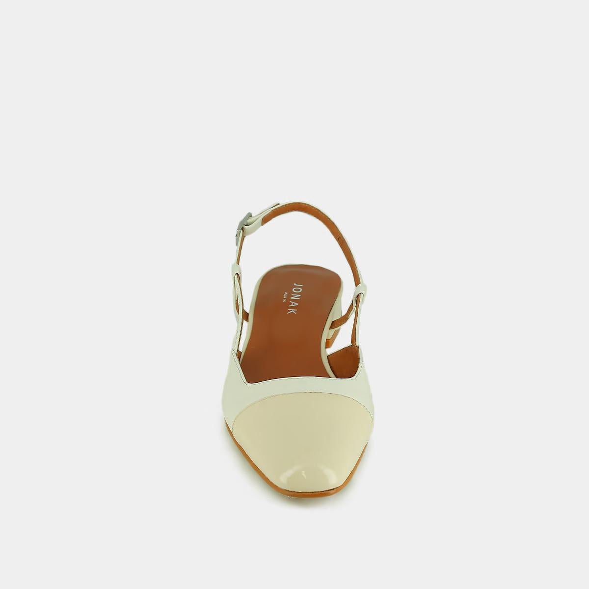 Ballerines Dhapou Vernis/cuir Ecru-ecru
