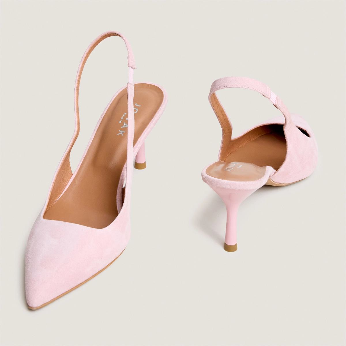 Women Couture Pointed Toe Pumps Velour - Rose Petal Pink Rose-Petale