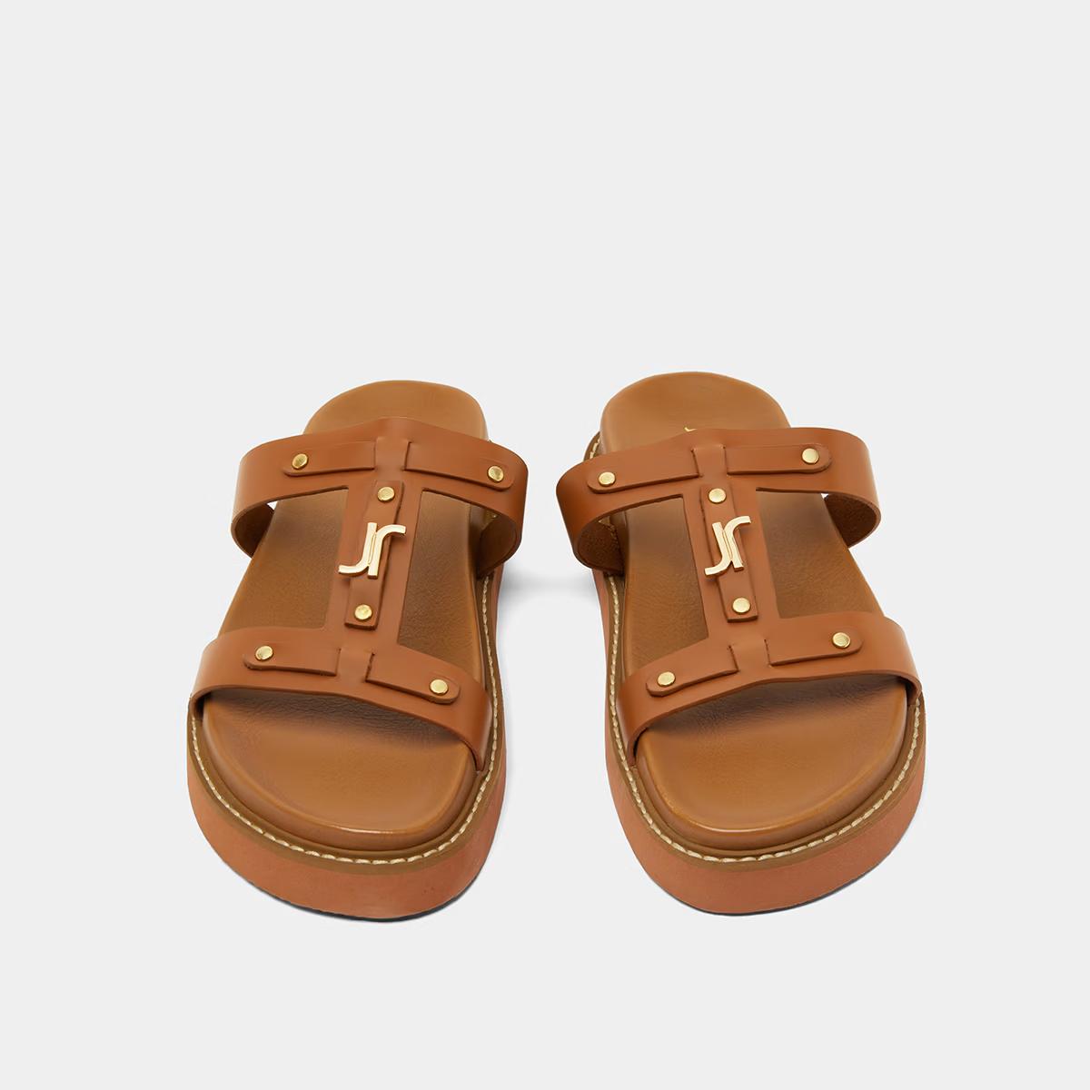 Sandales Luana Cuir Glace Cognac