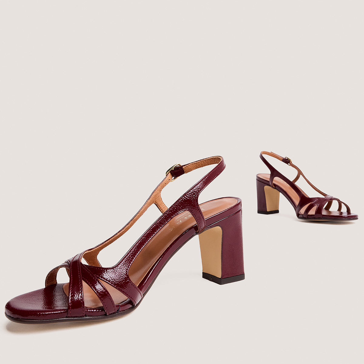 Sandales Vaiana Vernis Plisse Bordeaux
