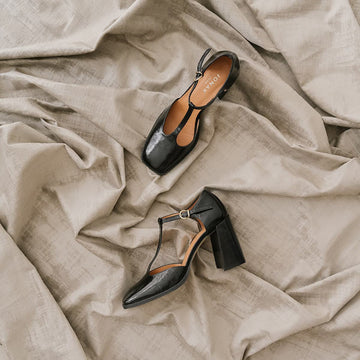 088- Vallon Cuir Brillant Noir