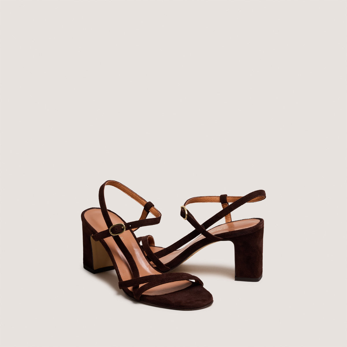 Sandales Vicomte Velours Marron