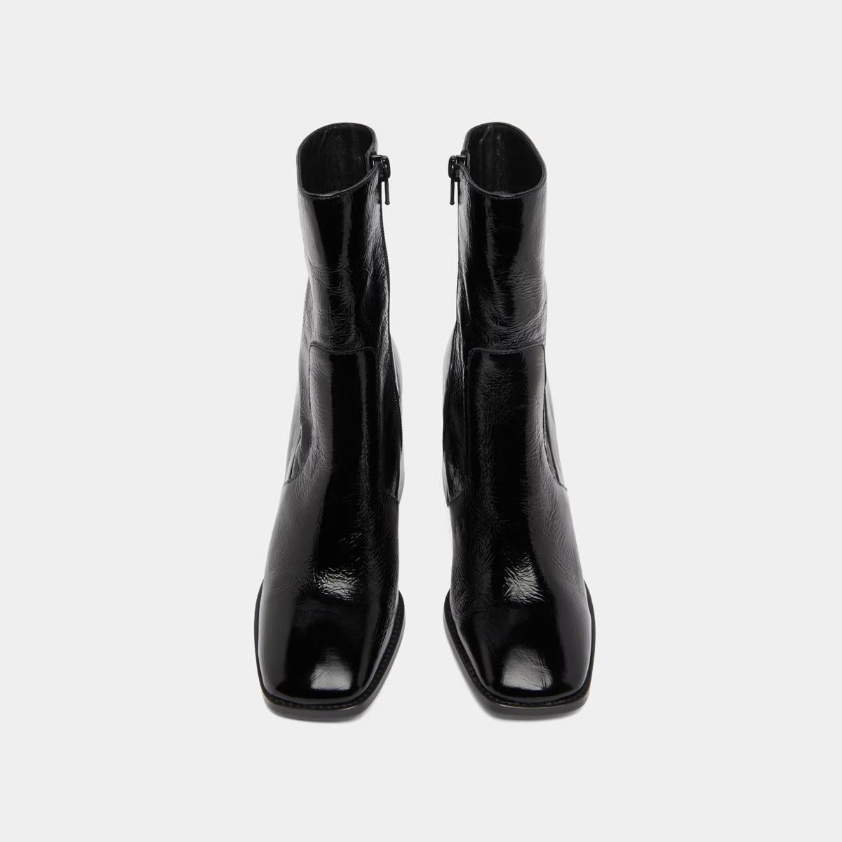 Boots Vidal Cuir Brillant Noir