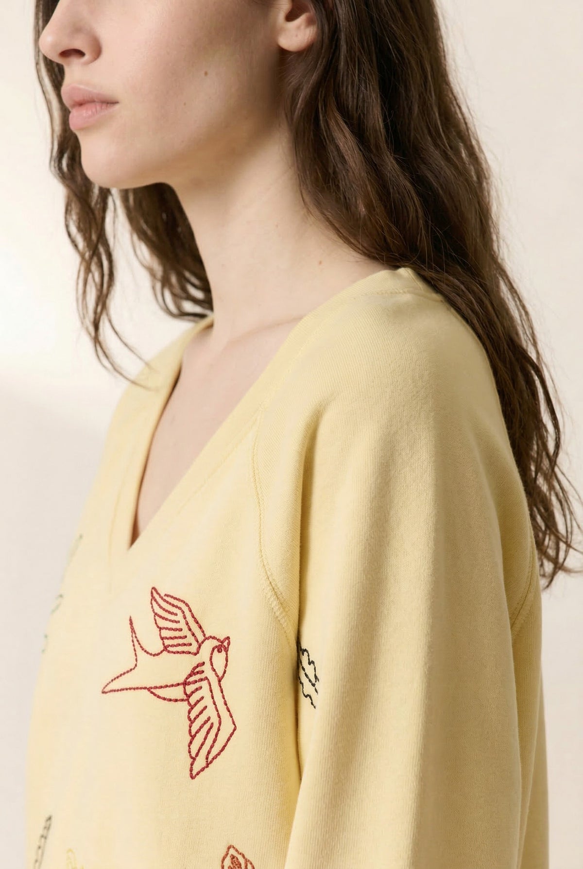 Women's Sweatshirt 100 Percent Cotton Fleece - Lemon Yellow