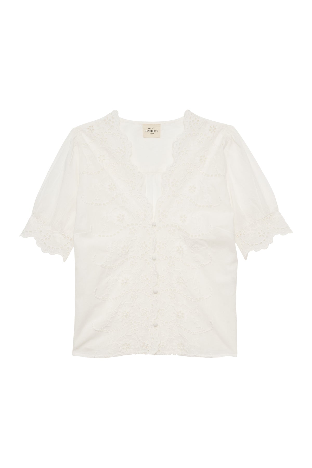 Women's Button-Down Blouse 100 Percent Cotton Poplin - Ecru