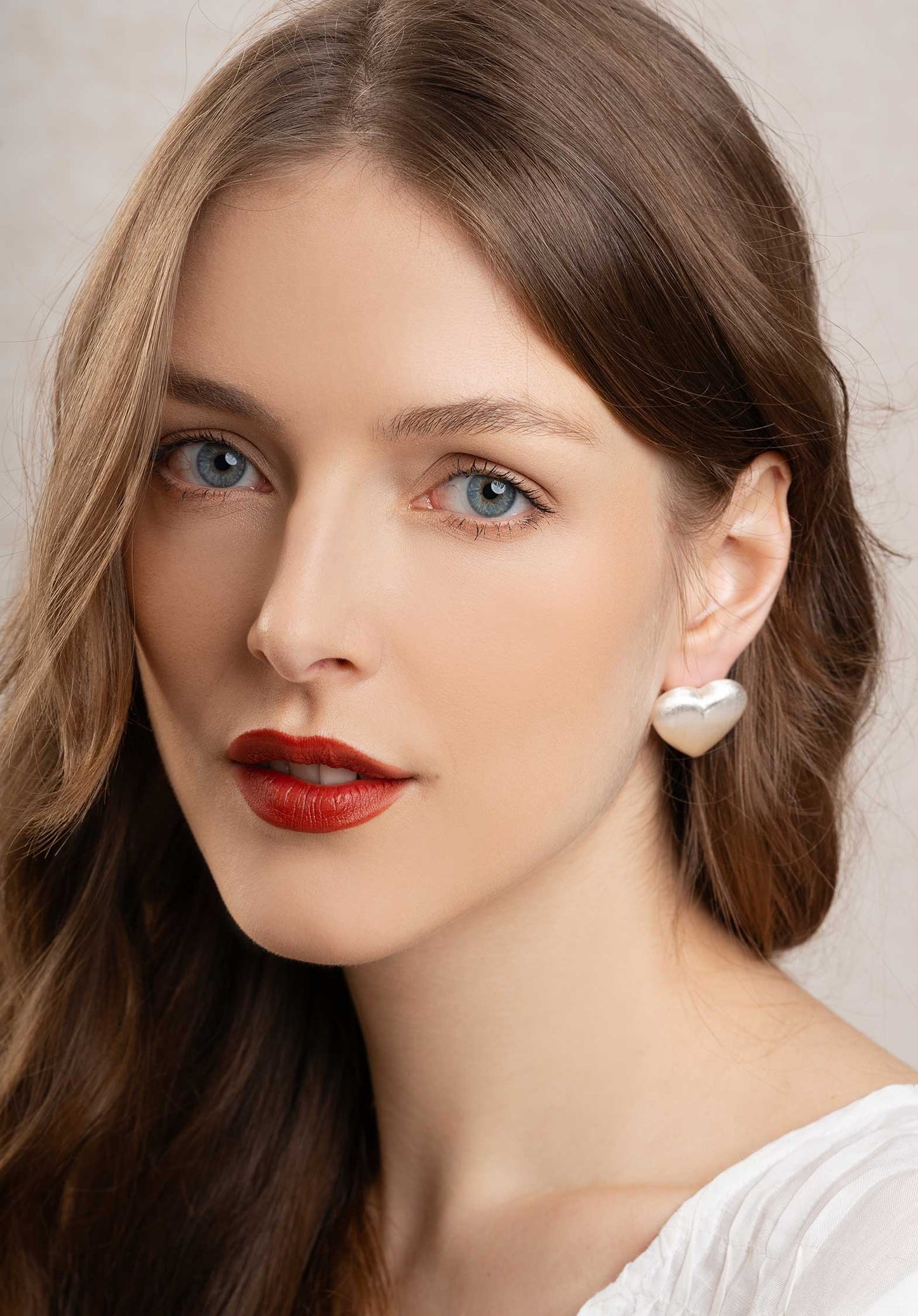 Earring Chrome Heart Silver