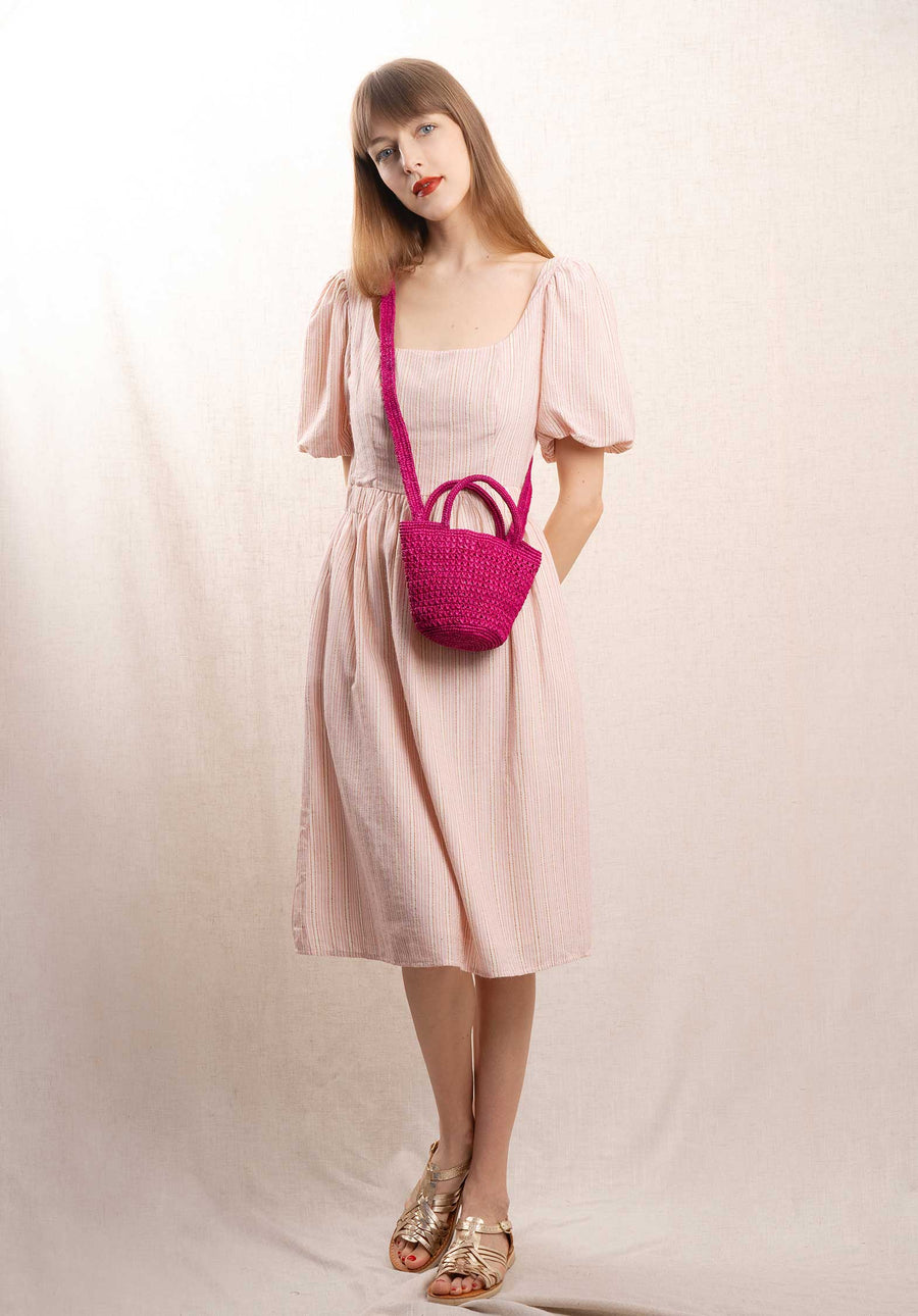 Dress Roblomc Ecru-Pink