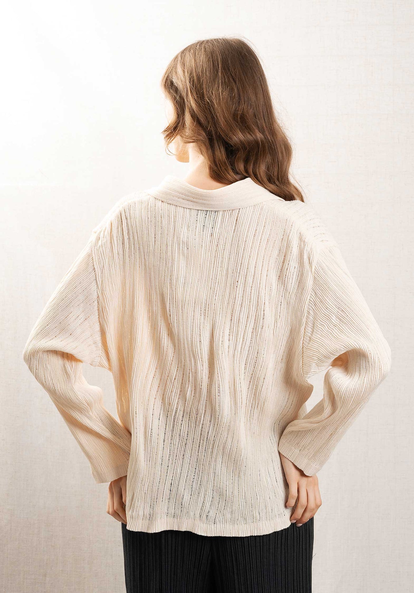 Knit Wavy Longsleeve S Gd252 Yellow