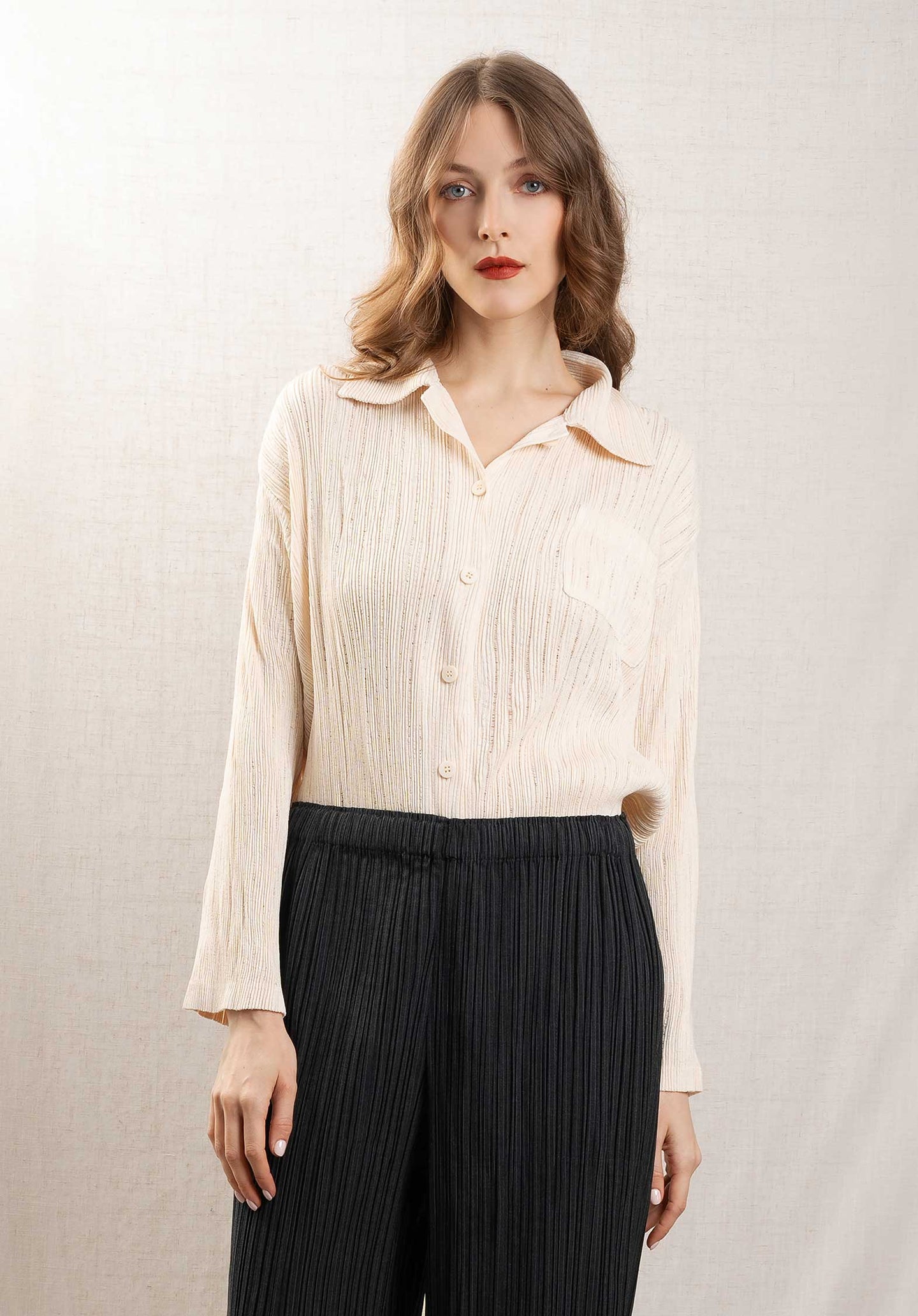 Knit Wavy Longsleeve S Gd252 Yellow