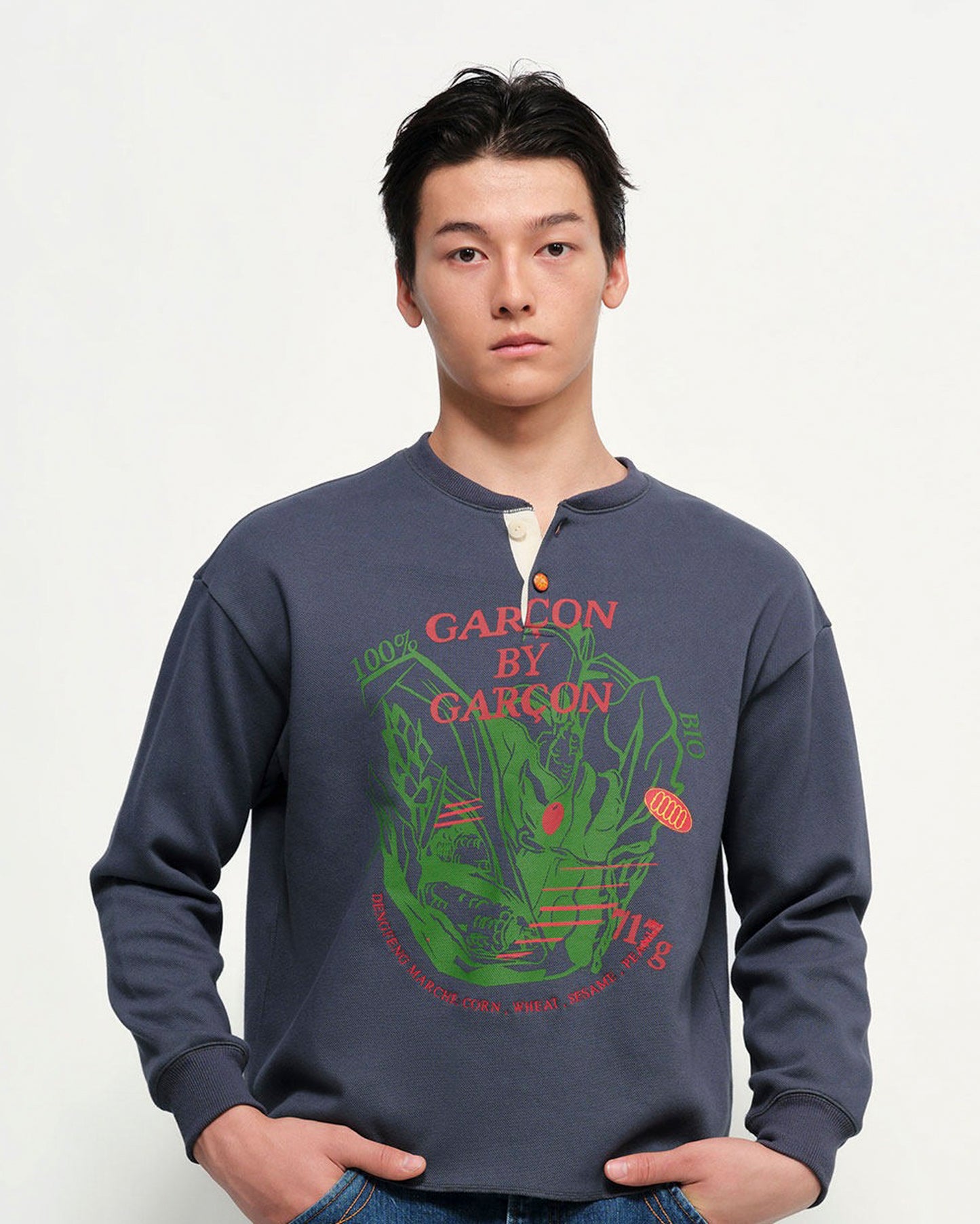 Garcon by Garcon | Henley Sweatshirt - Navy