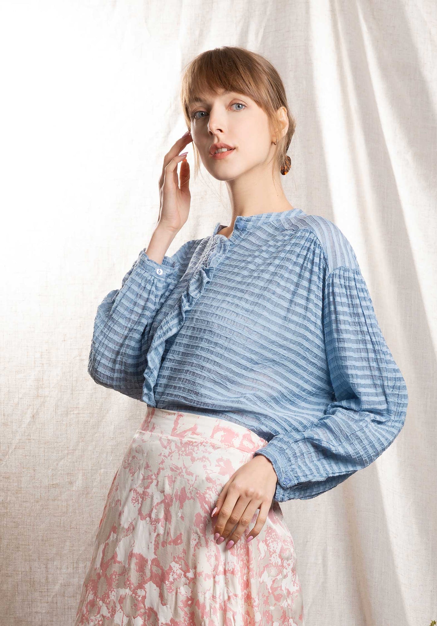 Blouse 19789 Light-Blue