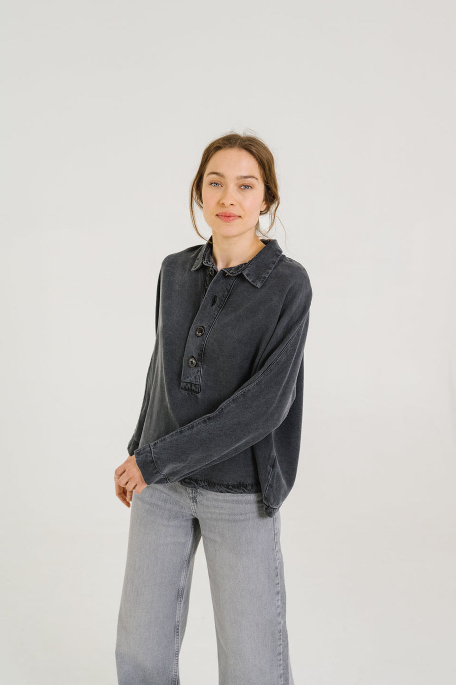Sweatshirt Joanie G Joanie Grey Noir-Denim