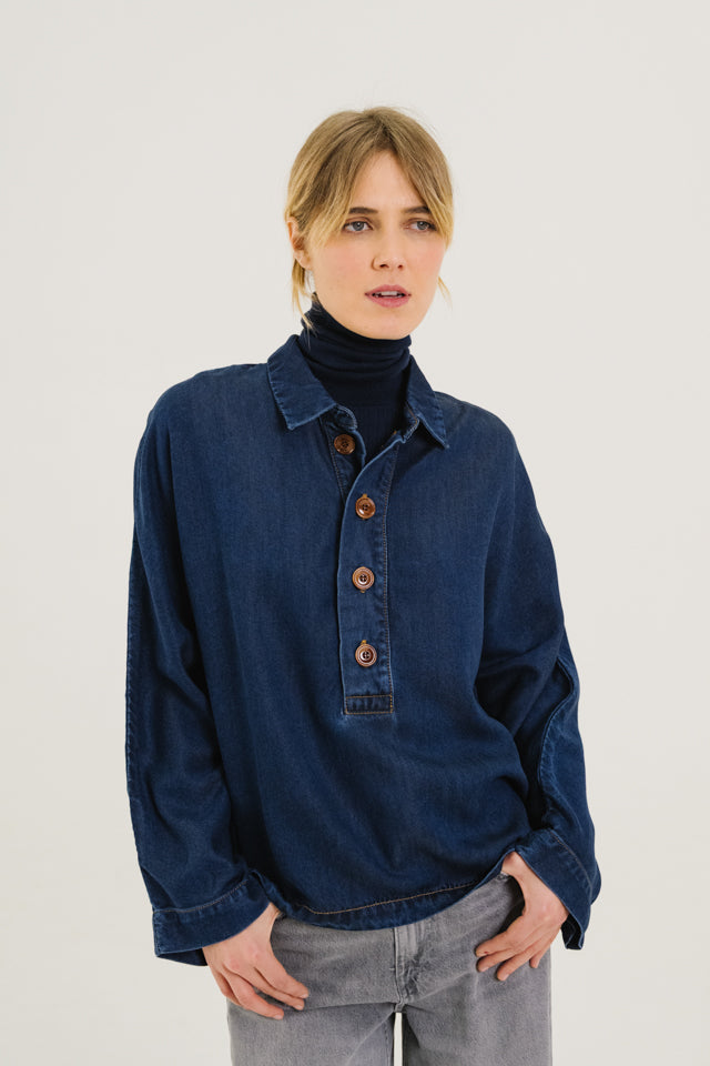 Sweatshirt Joanie N Joanie Nuit Bleu-Indigo