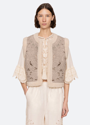 Ceci Embroidery Felt Ve Aw25-025 Oatmeal