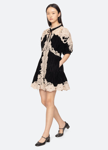 Medina Lace S Slv Dress Aw25-100 Black