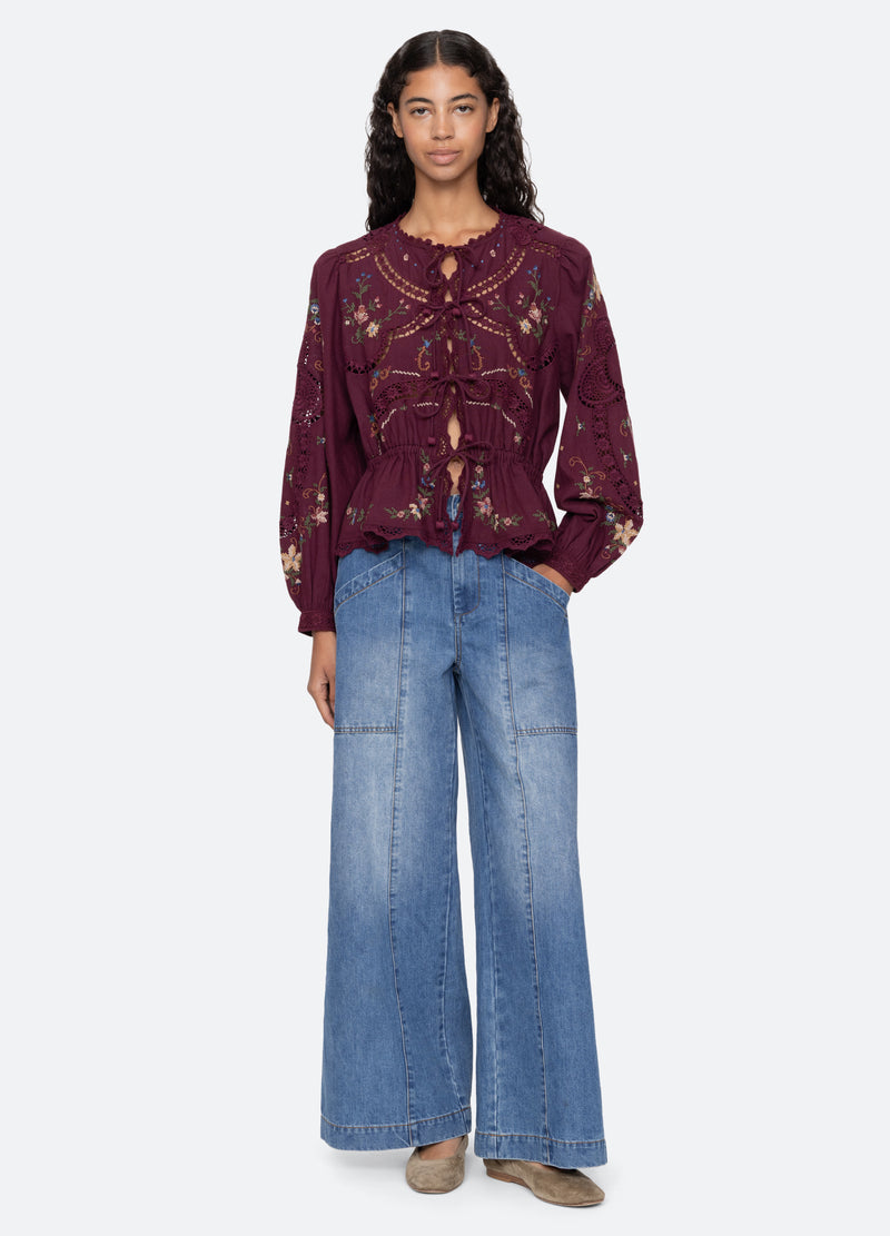 Blouse Rs26-133 Burgundy