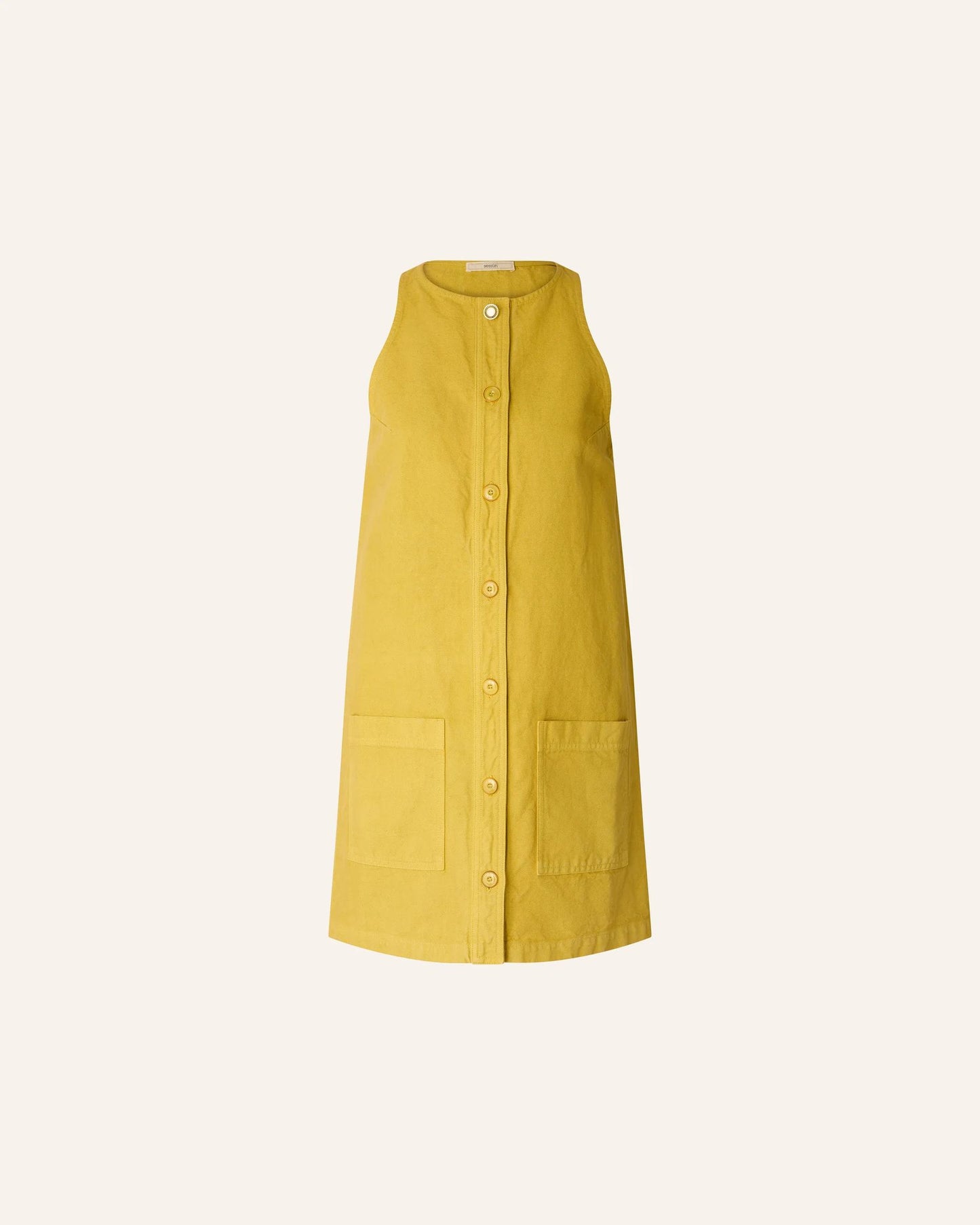 Women Dress Garment-Dyed Cotton Linen Canvas - Mint Leaf Citronnelle