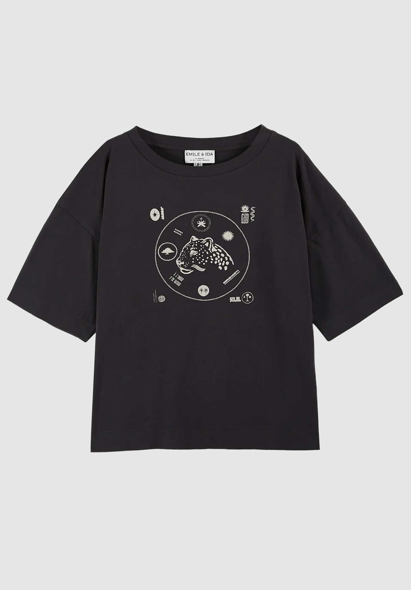 Tee Shirt Imprime Ida-bandy Charbon