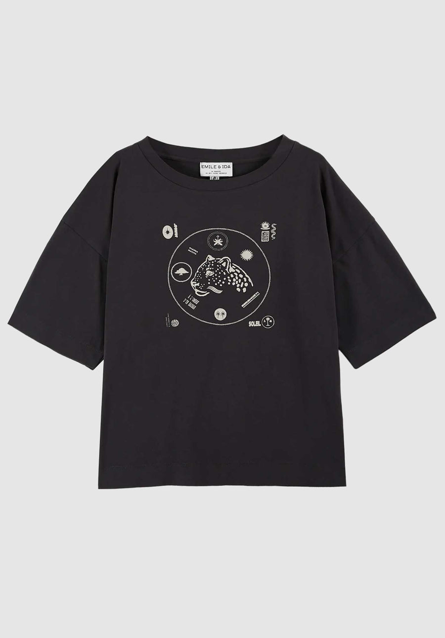 Tee Shirt Imprime Ida-bandy Charbon