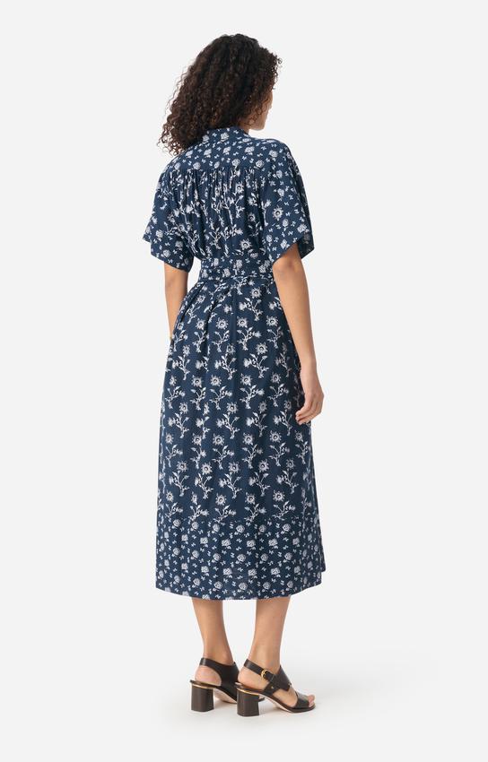 Women Midi Dress Viscose Crepe Satin Finish - Noir