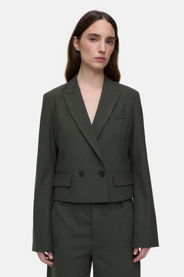 Jacket Fitted Blazer C97112-35p-22 Green-Weed
